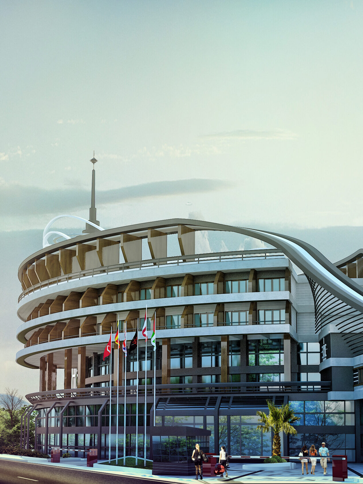 Marina Hotel Akyazı ilk form &ccedil;alışması - Trabzon otel projesi, E&Ouml;&Ccedil; Mimarlık