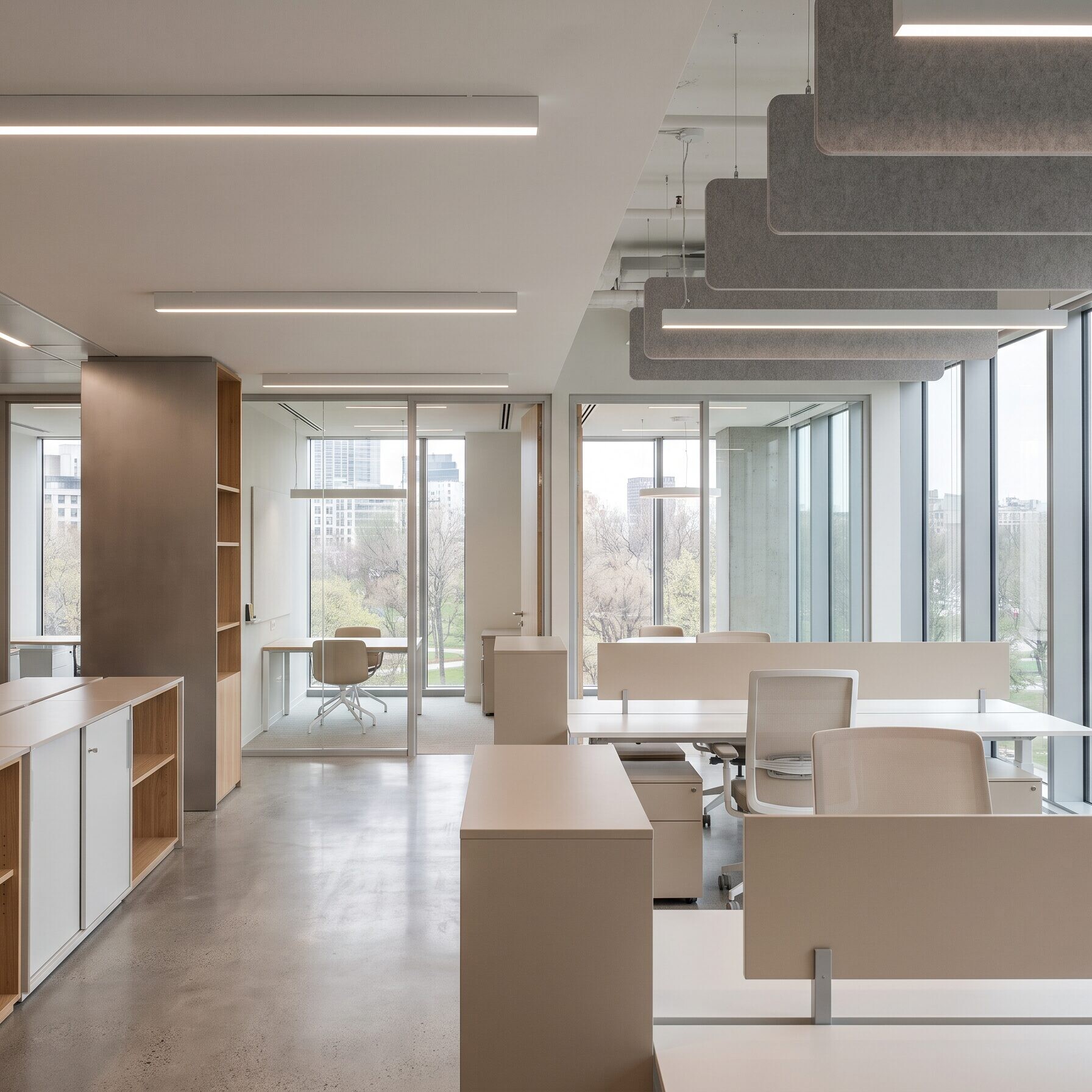 Çağdaş ofis iç mimarlığı kavramsal görseli