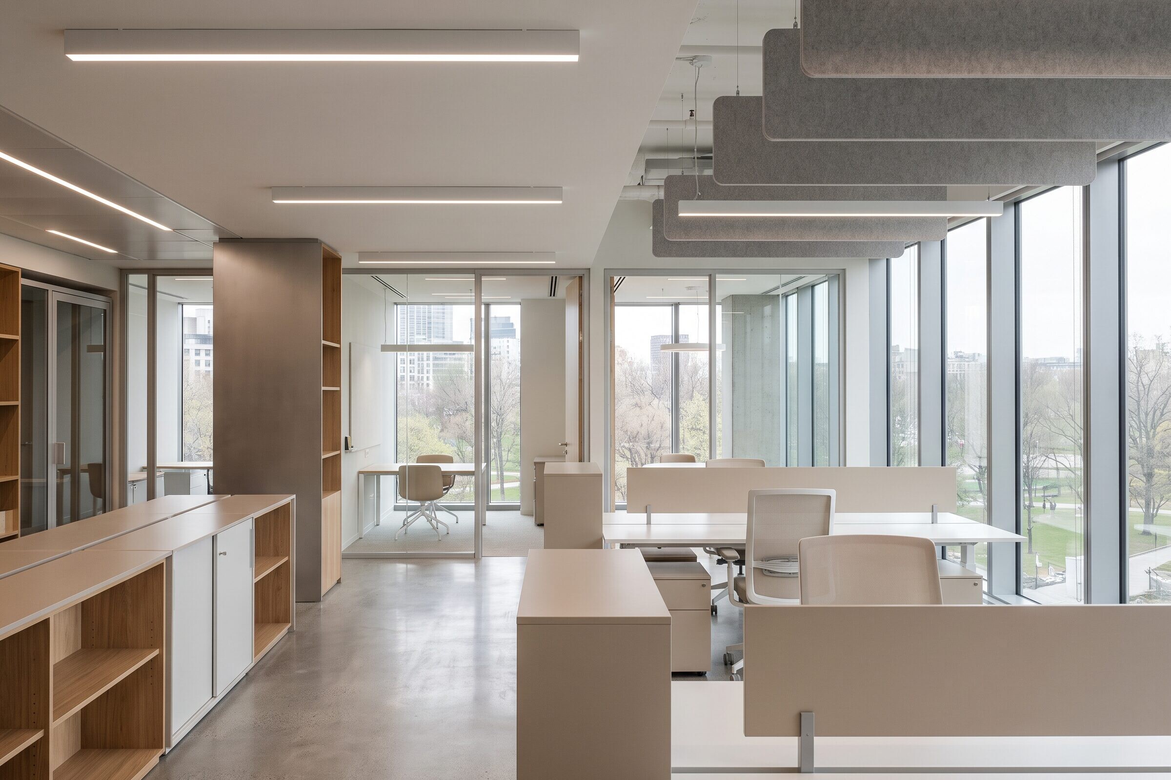 Çağdaş ofis iç mimarlığı kavramsal görseli