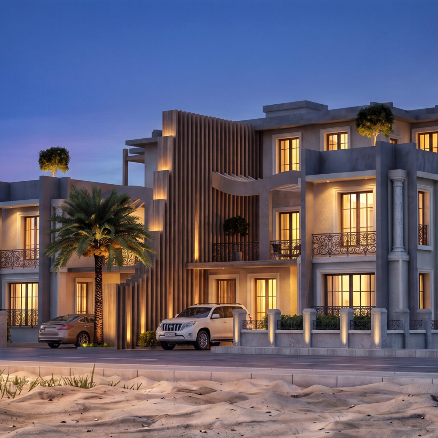 Mass City Erbil villa projesi dış cephe render görseli - EÖÇ Mimarlık