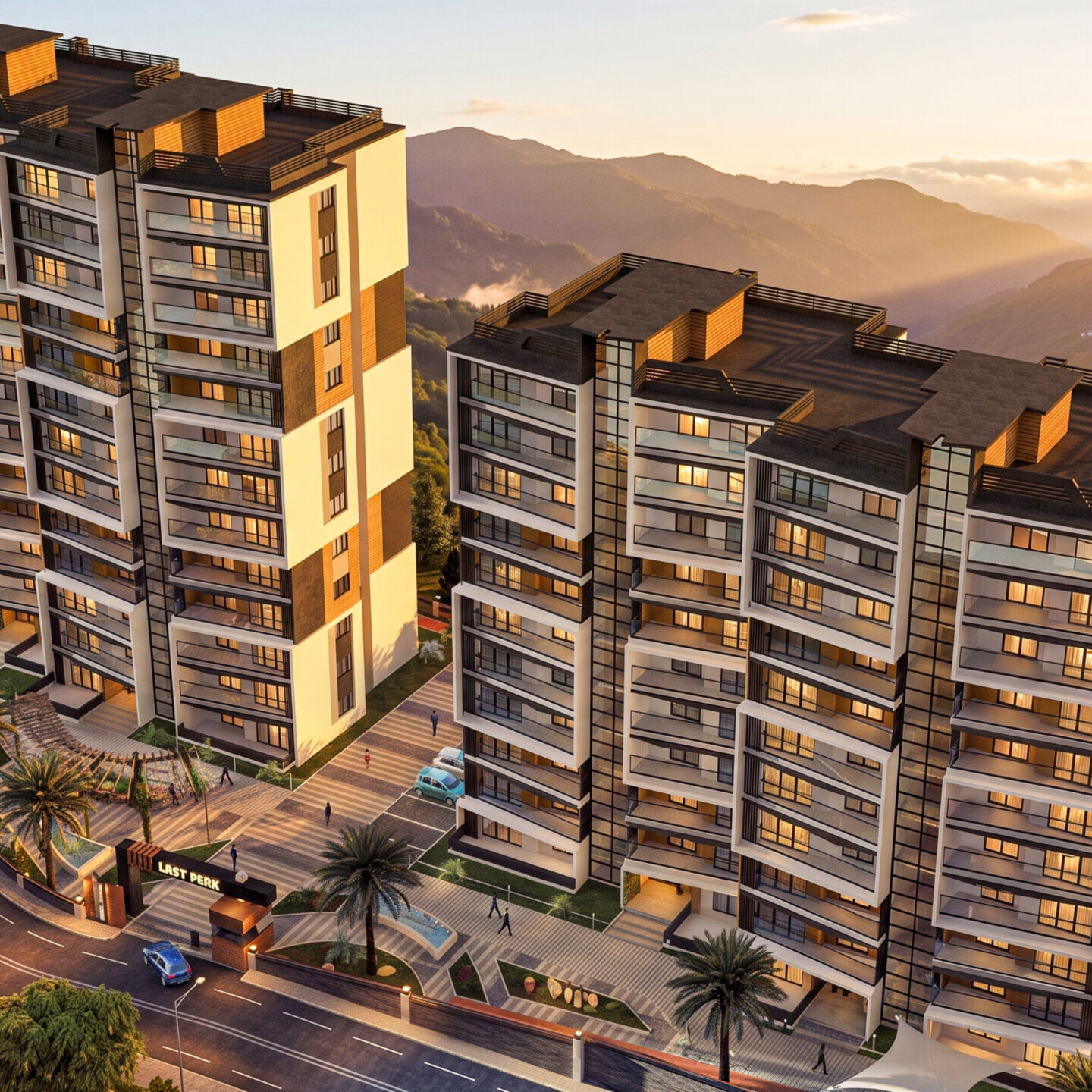 Loft Park Residence Trabzon konut projesi balkon ve cephe fotoğrafı - EÖÇ Mimarlık