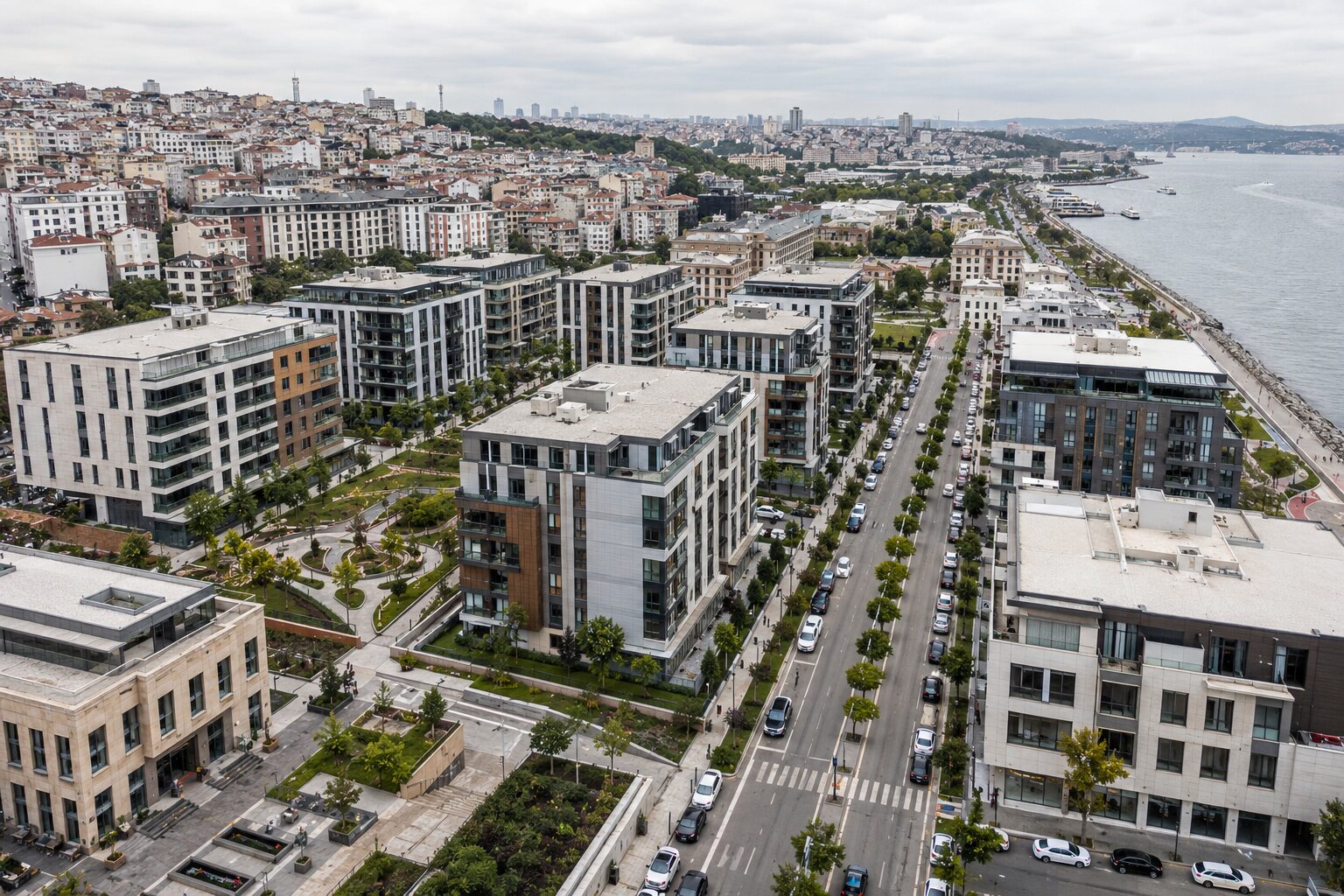 Kentsel dönüşüm ve kentsel tasarım kapsamında çok parselli konut yerleşimi kuş bakışı görünüm - EÖÇ Mimarlık