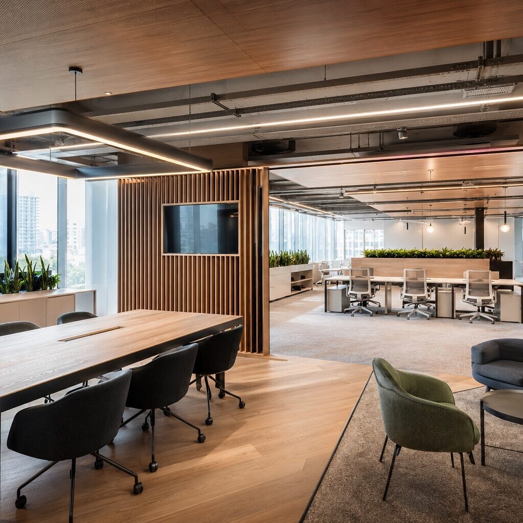 Modern ofis iç mimarisi ve yenileme, açık ofis alanı - EÖÇ Mimarlık