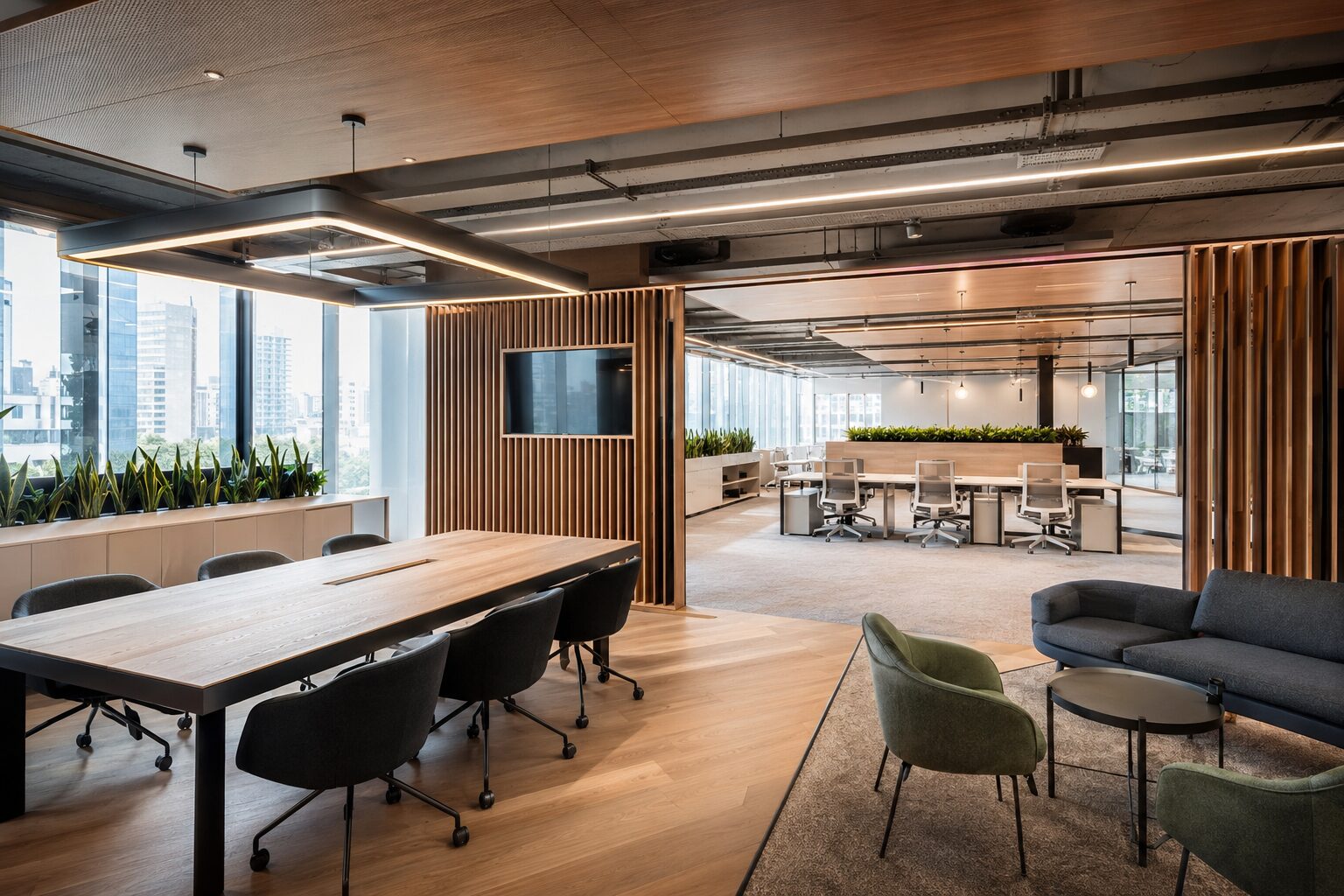 Modern ofis iç mimarisi ve yenileme, açık ofis alanı - EÖÇ Mimarlık